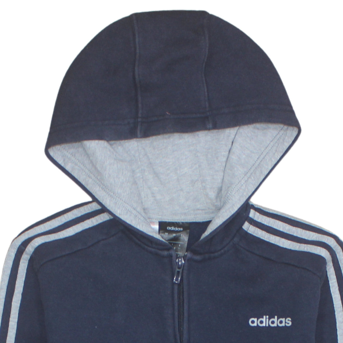 Additional view of Adidas boys’ blue & grey full zip hoodie 13-14 years sports fleece