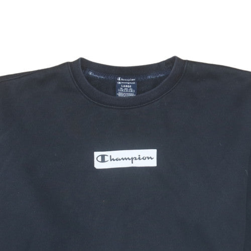 Mens UK Size L Champion Black Pullover Sweatshirt