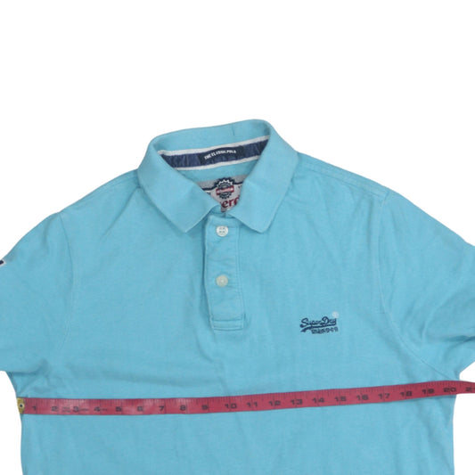 Superdry Men's Blue Classic Short Sleeve Polo Shirt Size M