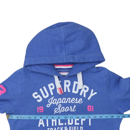 Womens UK Size M Superdry Blue Pullover Hoodie