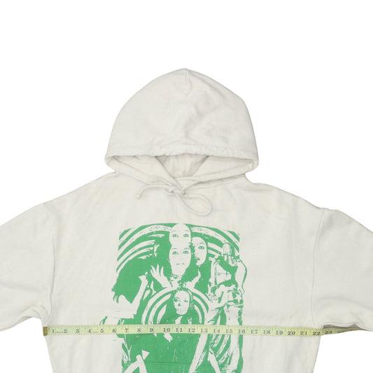 Womens UK Size XS Subdued White Pullover Hoodie