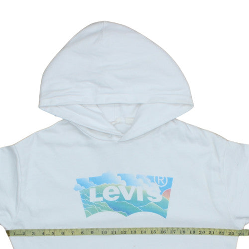 Womens UK Size L Levi's White Pullover Hoodie