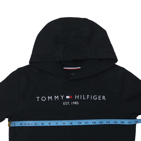Tommy Hilfiger Boys Black Cotton Pullover Hoodie Size 164 Regular Fit