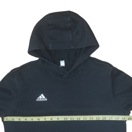 Adidas Boys Black Pullover Hoodie Size 13-14 Years Cotton Blend