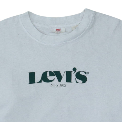 Mens UK Size M Levi's White Pullover Sweatshirt