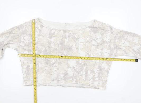 Womens UK Size M Hollister Beige Cropped T-Shirt