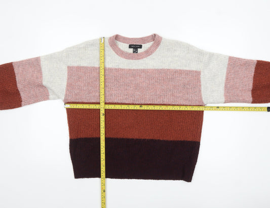 New Look Womens Multicoloured Stripe Knit Pullover Jumper Small