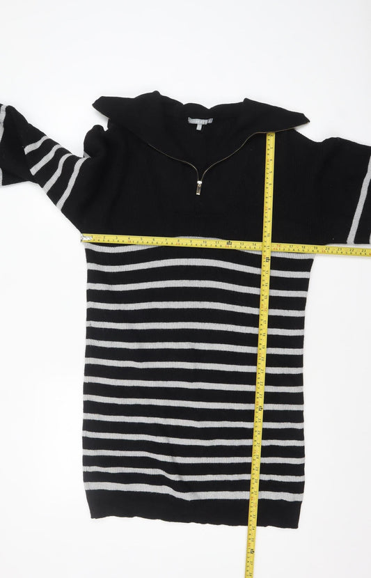 Womens UK Size 10 Oliver Bonas Black Full Zip Jumper