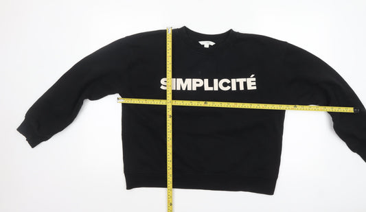 Womens UK Size 12 H&M Black Pullover Sweatshirt