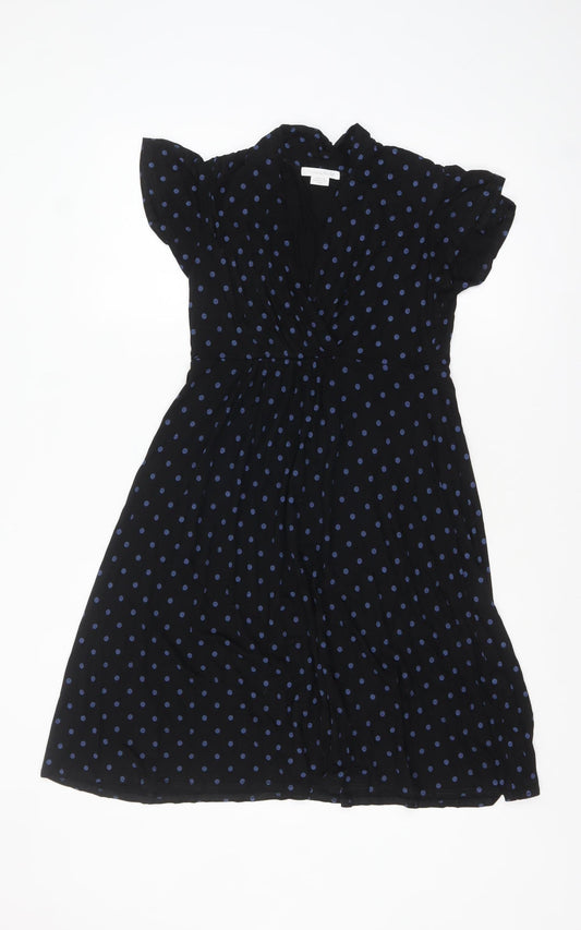 Additional front view of mamas & papas Women's Black Polka Dot A-Line Dress UK 10