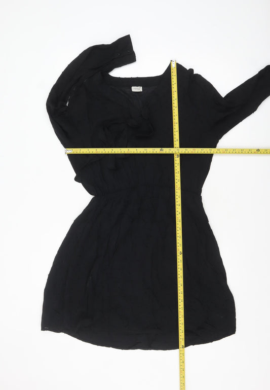 Jacqueline de Yong Women’s Black Fit & Flare Short Viscose Dress Size 12