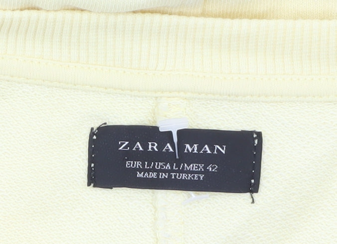 Mens UK Size L Zara Man Yellow Pullover Sweatshirt