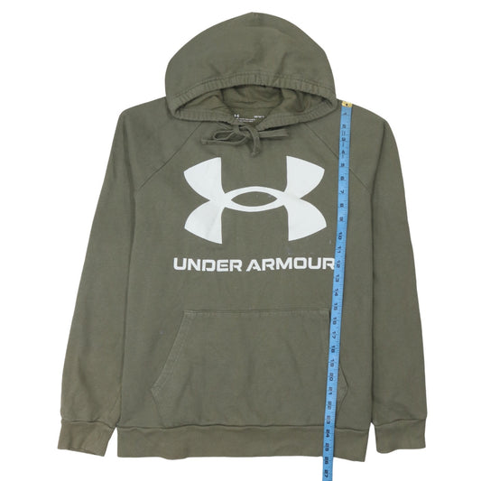 Mens UK Size L Under Armour Green Pullover Hoodie