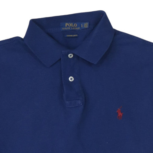 Ralph Lauren Men's Blue Custom Slim Fit Cotton Polo Shirt L