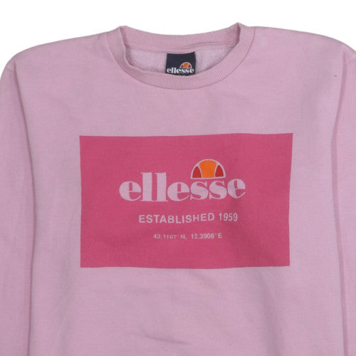 Womens UK Size 12 Ellesse Pink Pullover Sweatshirt