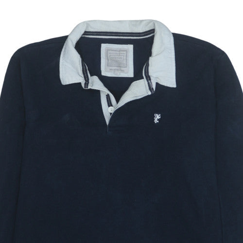 Mens UK Size 2XL Avenue Blue Henley Sweatshirt