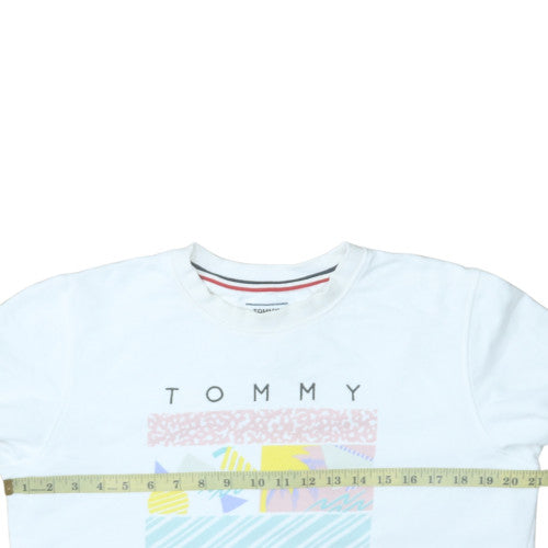 Womens UK Size M Tommy Jeans White Pullover Sweatshirt