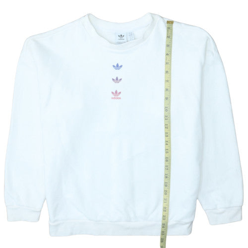 Womens UK Size 14 Adidas White Pullover Sweatshirt