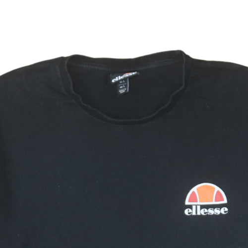 Ellesse Men's Black Crew Neck Short Sleeve Classic Cotton T-Shirt Size L