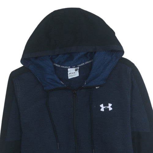 Mens UK Size M Under Armour Blue Full Zip Hoodie