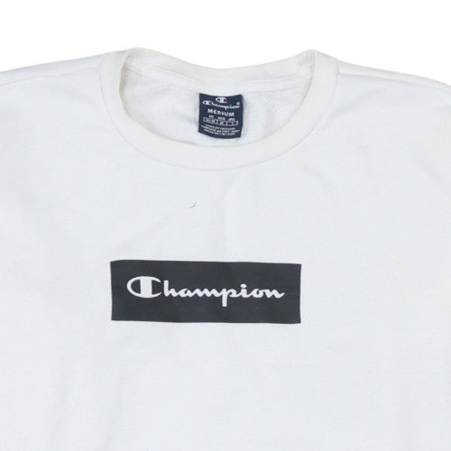 Mens UK Size M Champion White Pullover Sweatshirt