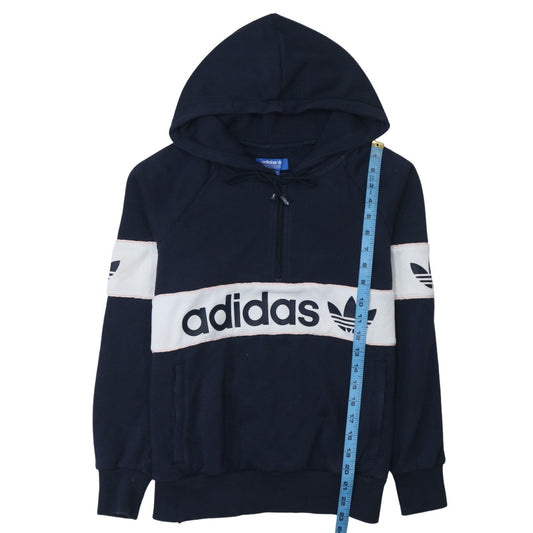 Womens UK Size L Adidas Blue Pullover Hoodie