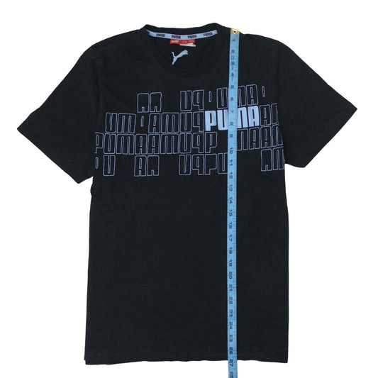 Puma Men's Black Large Graphic Print Sports T-Shirt