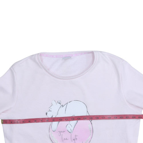 Womens UK Size 16 Disney Pink Pullover Sweatshirt