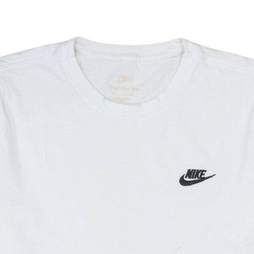 Nike Men's White Medium Crew Neck Cotton T-Shirt