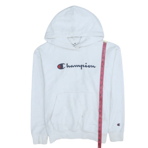 Mens UK Size M Champion White Pullover Hoodie