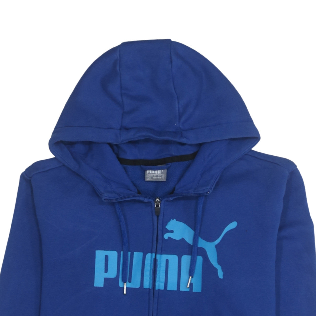 Mens UK Size M Puma Blue Full Zip Hoodie