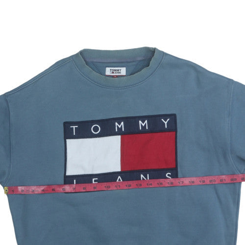 Mens UK Size M Tommy Jeans Blue Pullover Sweatshirt