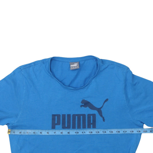 Puma Men's Blue Graphic Logo Cotton T-Shirt Size M