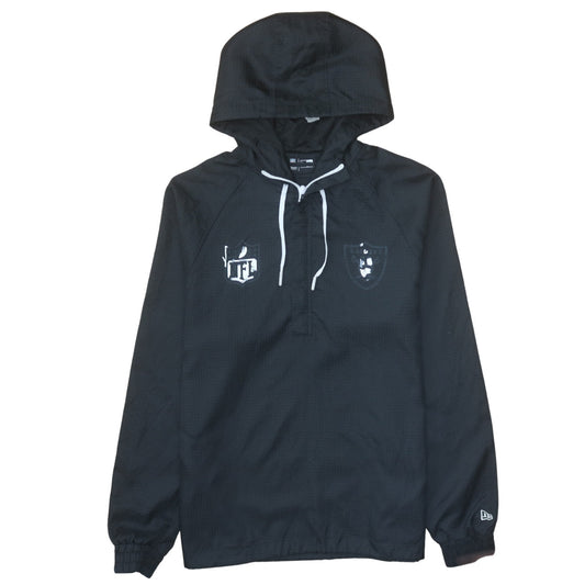 New Era NFL Raiders Black Men's Medium Hooded Windbreaker Jacket
