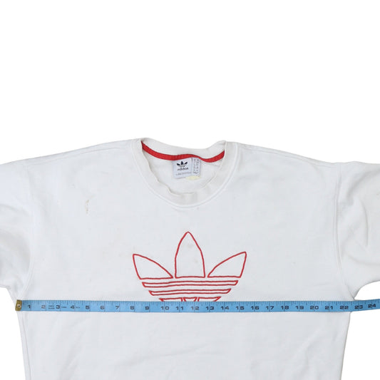 Womens UK Size 10 Adidas White Pullover Sweatshirt