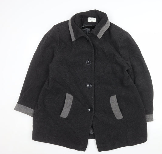 Womens UK Size 18 Eastex Black Overcoat