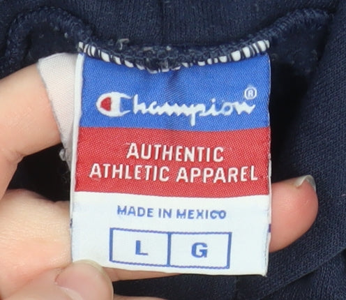 Mens UK Size L Champion Blue Pullover Hoodie