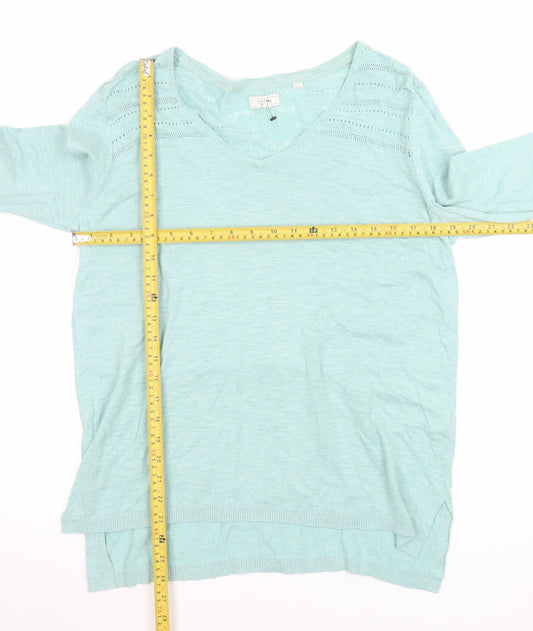Womens UK Size 12 Fat Face Green Jersey Blouse
