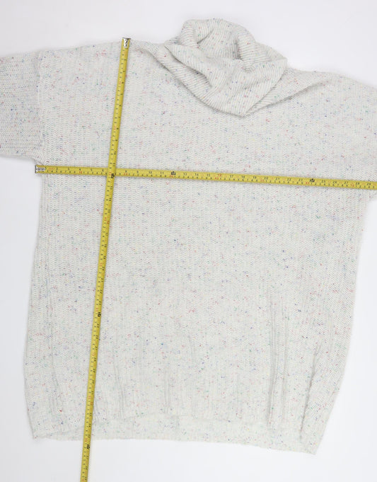 In The Style Women's Ivory Roll Neck Knitted Jumper Dress Size 18