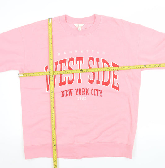 Womens UK Size S H&M Pink Pullover Sweatshirt