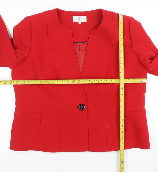 Womens UK Size 18 CC Regular Red Blazer