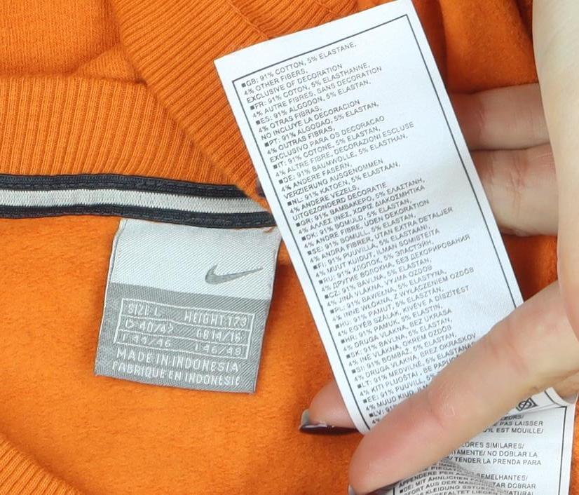 Womens UK Size M Nike Orange Pullover Sweatshirt