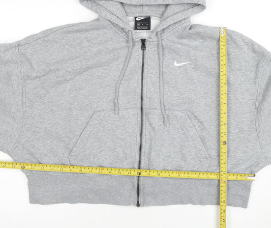 Womens UK Size M Nike Grey Full Zip Hoodie