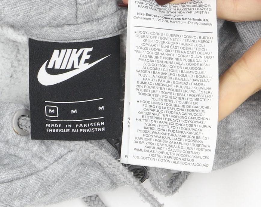 Womens UK Size M Nike Grey Full Zip Hoodie