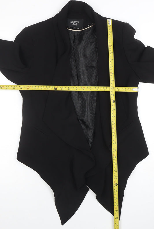 Papaya Women’s Black Shawl Collar Tailored Blazer Size 12