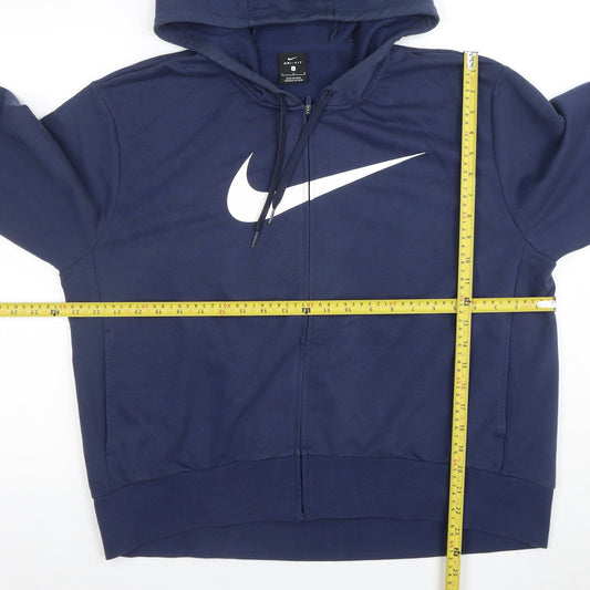 Mens UK Size L Nike Blue Full Zip Hoodie