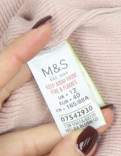 Womens UK Size 12 Marks and Spencer Beige Basic T-Shirt