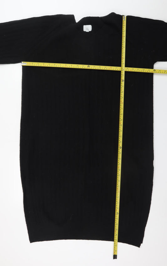 H&M Women’s Black Long Sleeve Knit Jumper Dress L