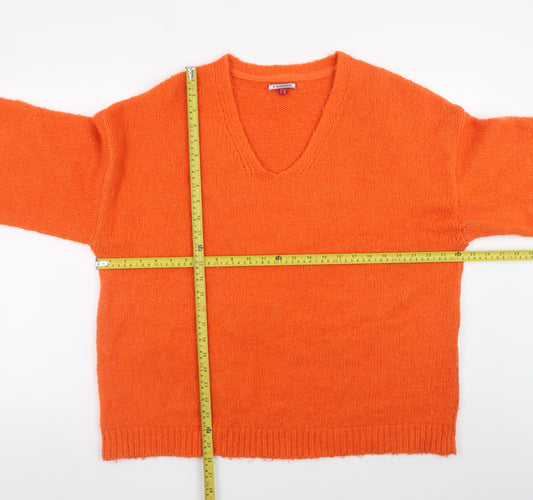 Joe Browns Women's Orange V-Neck Pullover Jumper Size 18