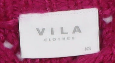 Womens UK Size XS VILA Pink Pullover Jumper